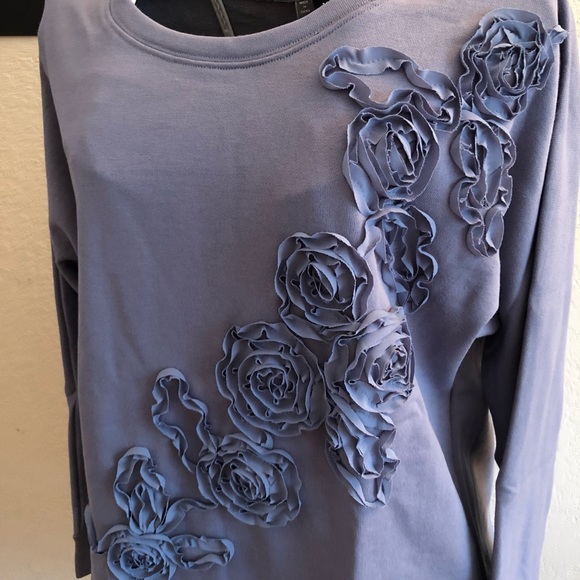 Anthropologie Ambrosi Applique Sweatshirt floral - Picture 2 of 10